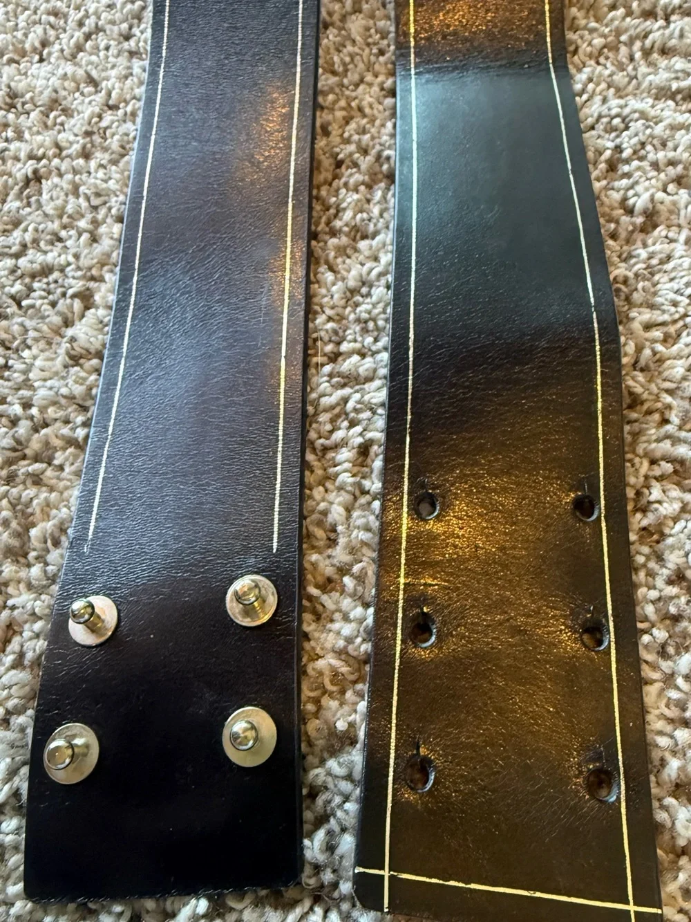 Vintage Black Leather Adjustable Belt